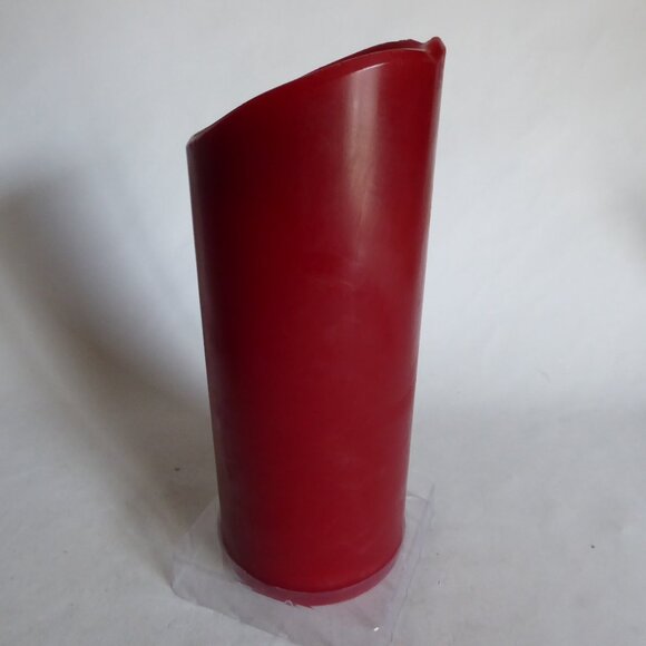 USED ONCE 3.75” x 9.5” MIRAGE RED REAL WAX LED FLAME EFFECT PILLAR CANDLE - Picture 6 of 8